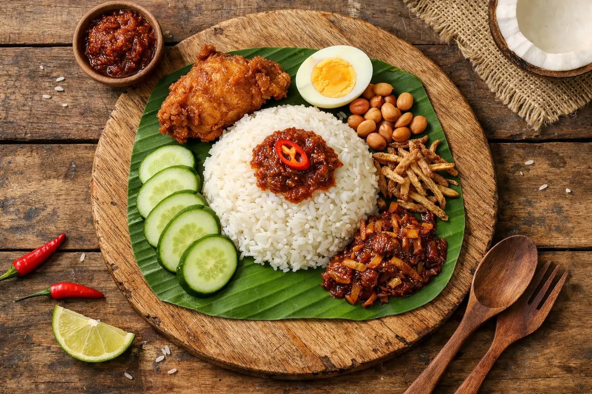 Nasi Lemak Fried Chicken